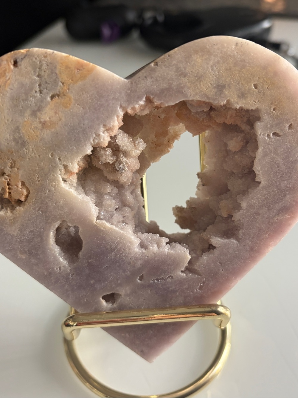 Pink Amethyst Heart – 374g Druzy Geode & Stand